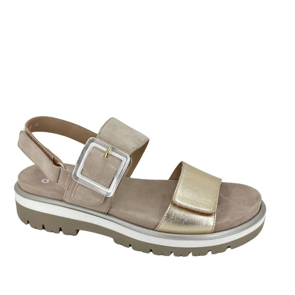 NEW ARA SHOES women's nova sandal in silver/plat